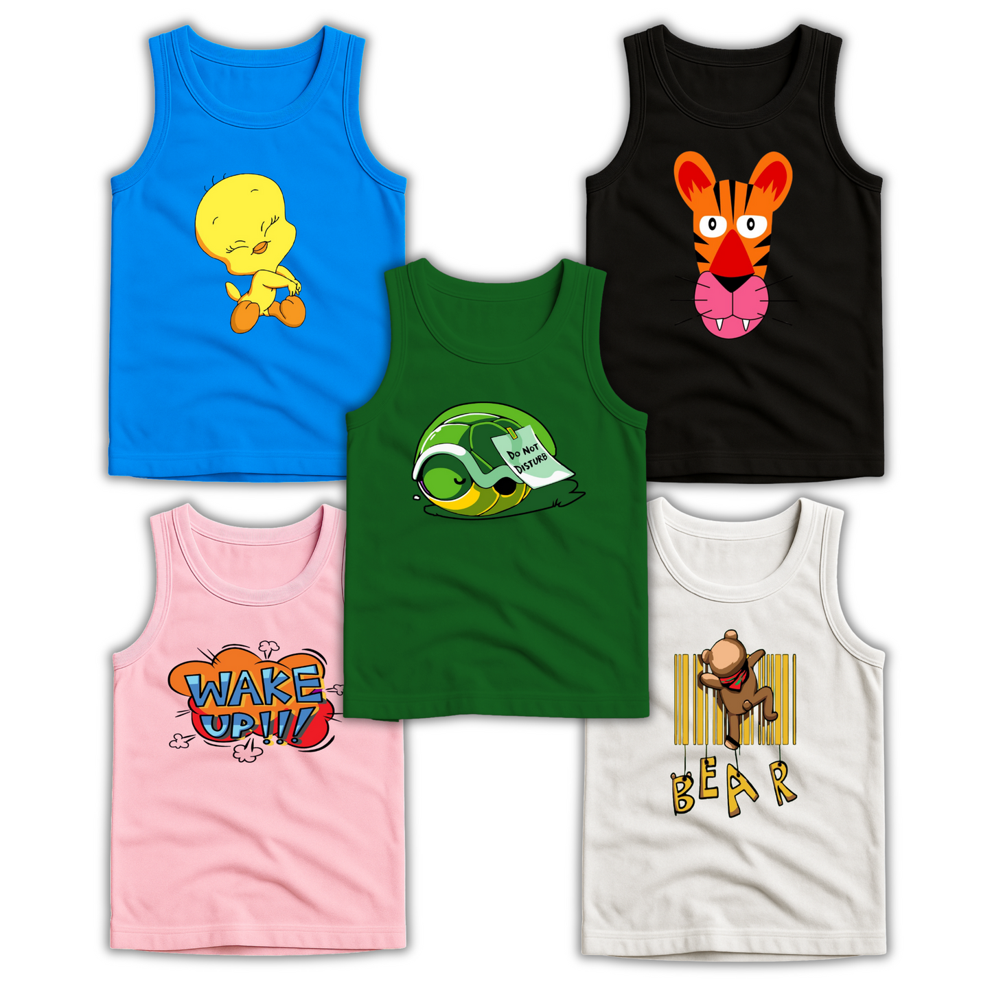 Pack of 5 Kids Sando Tanks