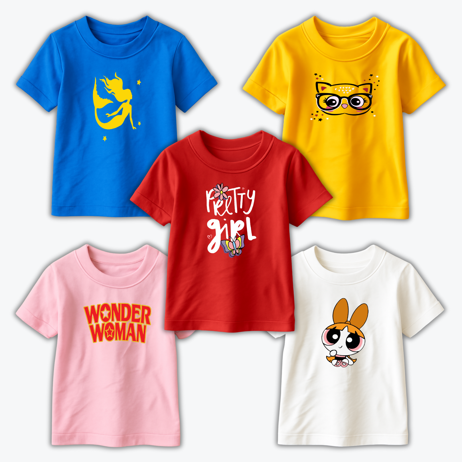 Pack of 5 Printed T-shirts for Kids