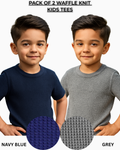 Pack of 2 Waffle Knit T-Shirts for Kids