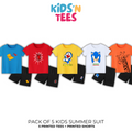 Printed Summer Suits For Kids - Pack of 5 - Kids N Tees
