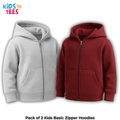 Pack of 2 Basic Zipper Hoodies for Kids