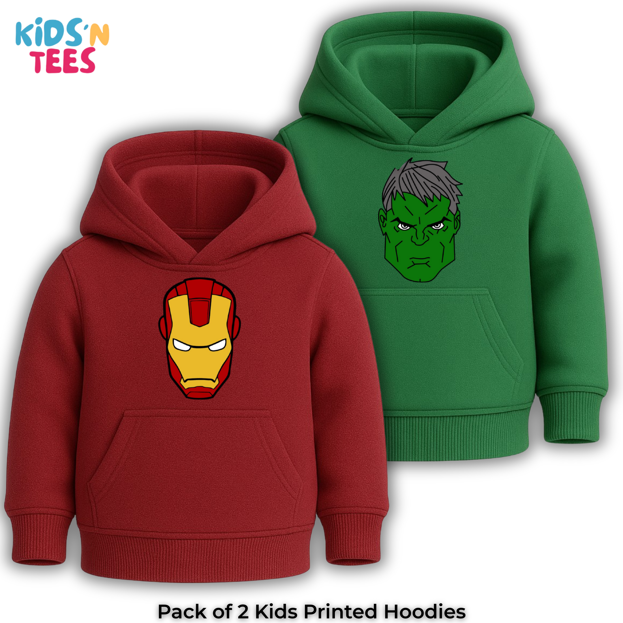 Pack of 2 Printed Hoodies for Kids