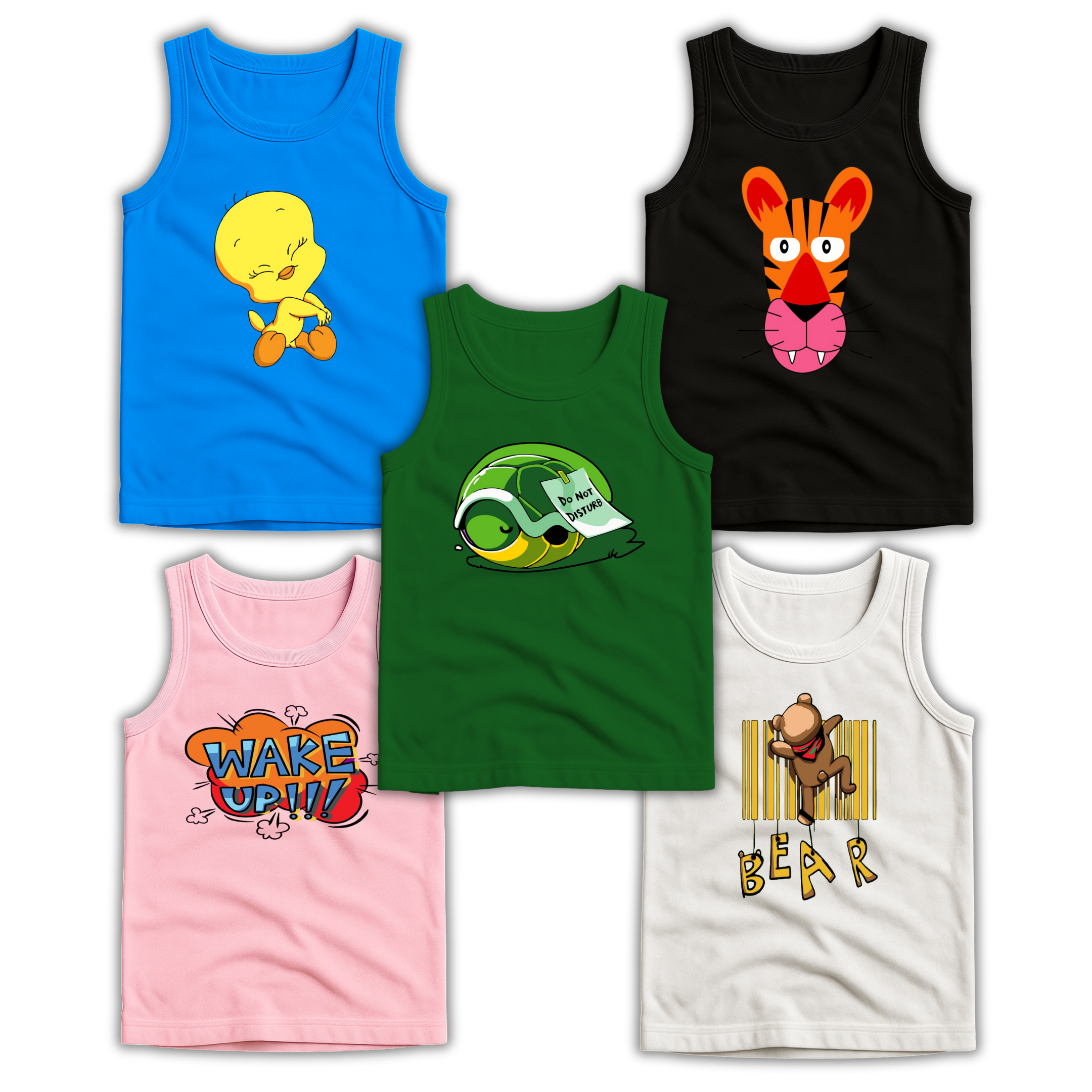 Pack of 5 Kids Sando Tanks