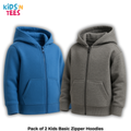 Pack of 2 Basic Zipper Hoodies for Kids