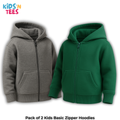 Pack of 2 Basic Zipper Hoodies for Kids