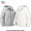 Pack of 2 Basic Zipper Hoodies for Kids