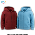 Pack of 2 Basic Zipper Hoodies for Kids