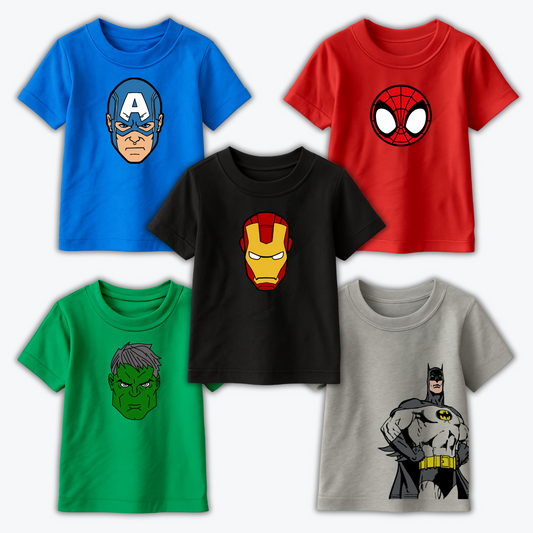 Pack of 5 Printed T-shirts for Kids