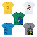 Pack of 5 Printed T-shirts - Premium Printed T-shirts for Teen Boys & Girls - 100% Cotton, High-Quality DTF Prints - Kids N Tees