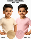 Pack of 2 Waffle Knit T-Shirts for Kids
