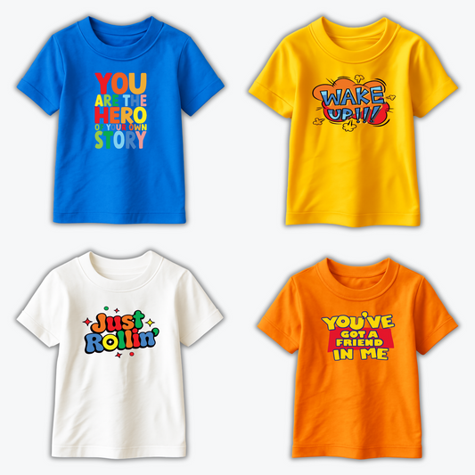 Pack of 4 Printed T-shirts for Kids