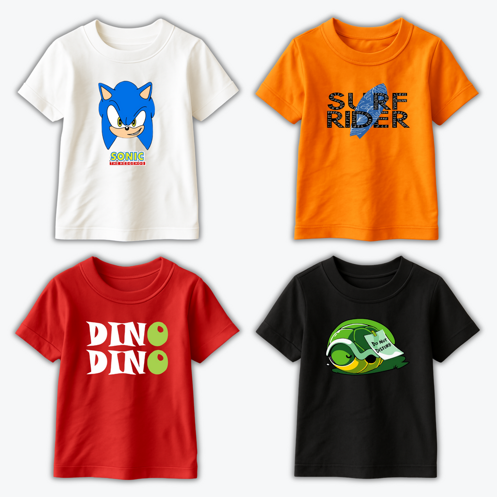Pack of 4 Printed T-shirts for Kids